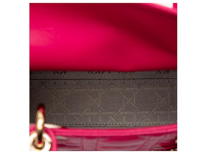 Lady Dior mini in agnello cannage rosa di Dior - vista 4