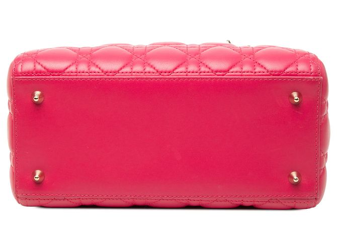 Lady Dior in agnello cannage rosa, misura Medium - vista 3