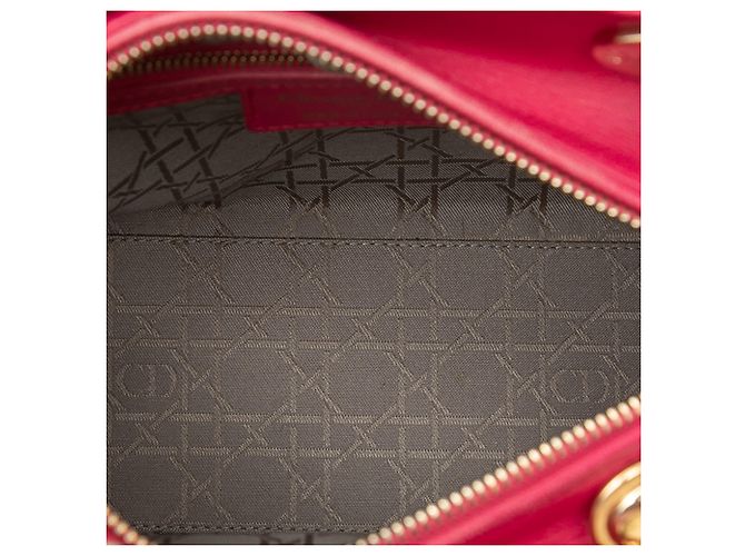 Lady Dior in agnello cannage rosa, misura Medium - vista 4