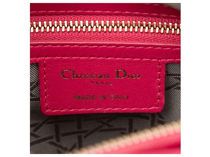 Lady Dior in agnello cannage rosa, misura Medium - vista 5