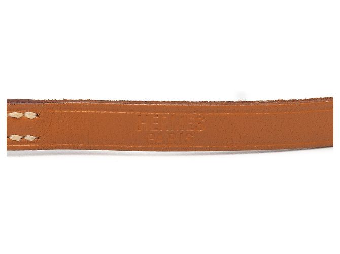 Pulsera Behapi Double Tour en cuero marrón Hermès Castaño - vista 4