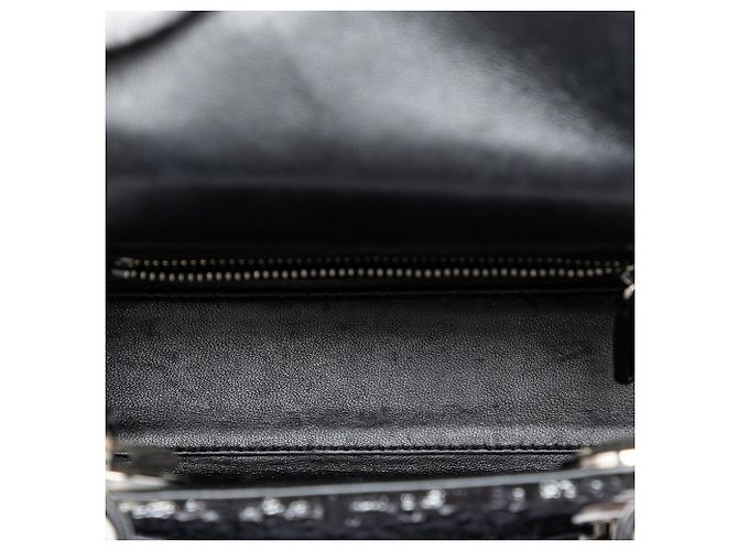 Lady Dior mini in tessuto lamé nero Dior - vista 4