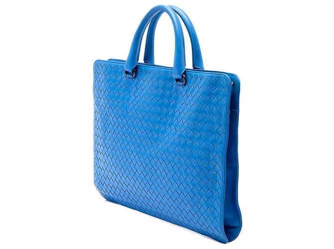 Valigetta in nappa blu Intrecciato Bottega Veneta - vista 2