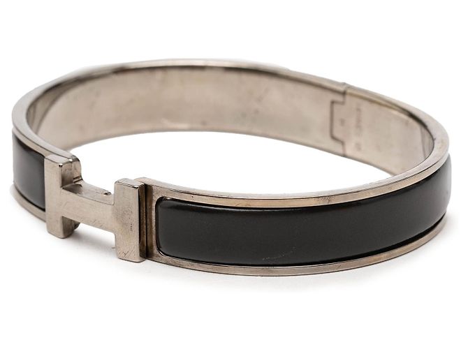 Bracciale Hermès Black Narrow Enamel Clic H PM - vista 2