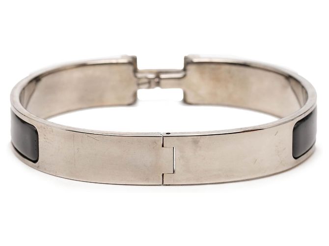Bracciale Hermès Black Narrow Enamel Clic H PM - vista 3