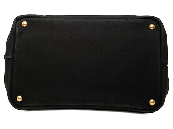 Borsa Prada Black Canvas Canapa Logo Nero - vista 3