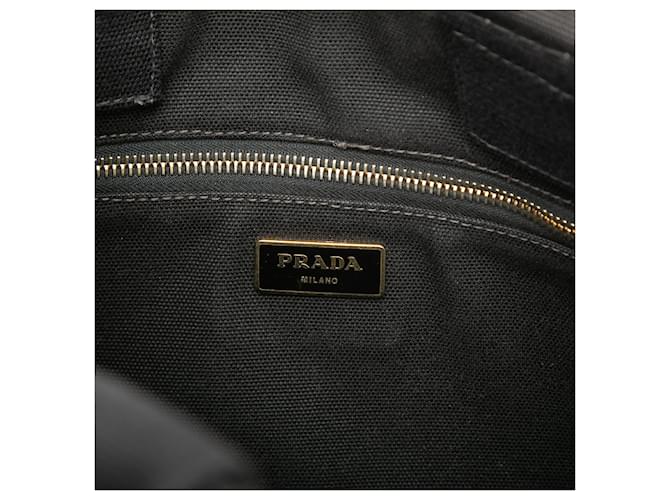 Borsa Prada Black Canvas Canapa Logo Nero - vista 5