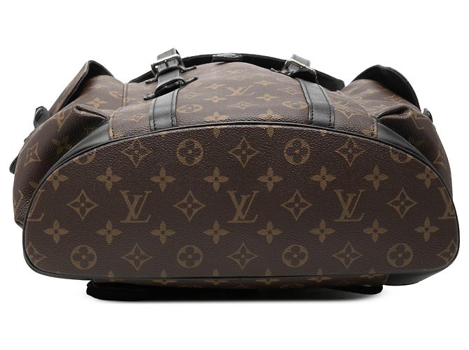 Zaino Louis Vuitton Marrone Monogram Macassar Christopher MM - vista 3