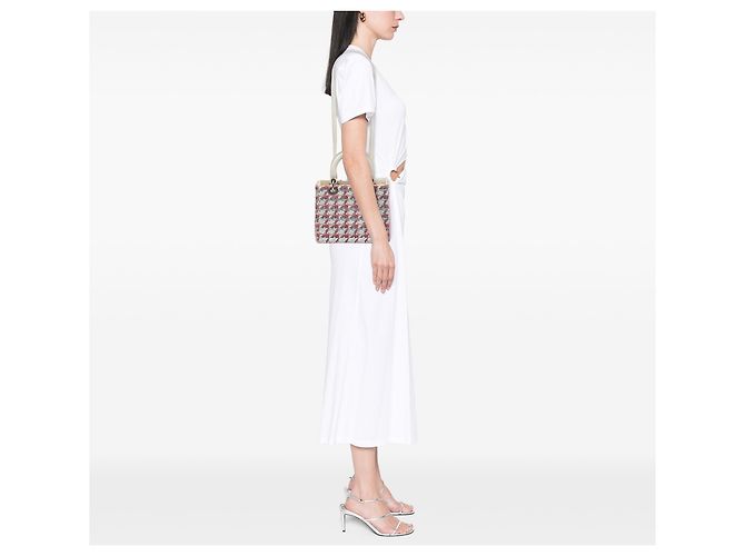 Lady Dior in tweed e agnello intrecciato bianco Medium - vista 6
