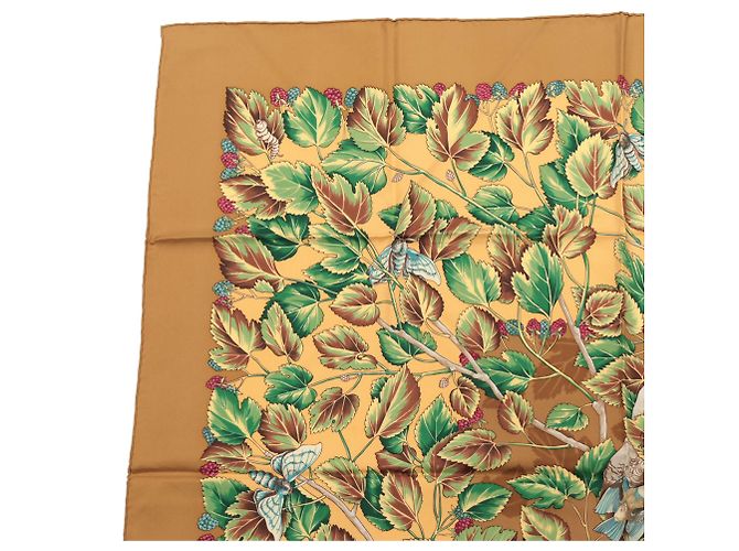 Sciarpa in seta Hermès Brown L Arbre de Soie 90 - vista 2