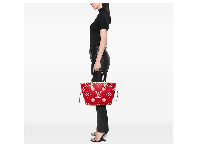 Louis Vuitton Red Monogram Giant Neverfull MM Rosso - vista 7