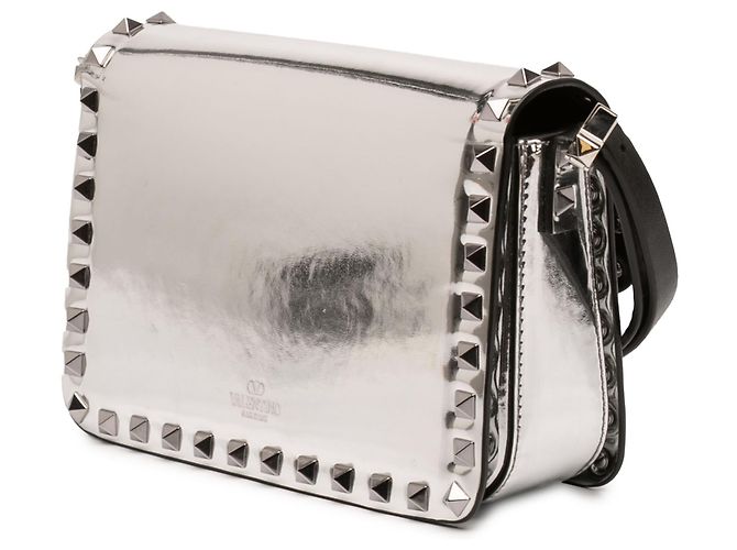 Borsa a tracolla Valentino Silver Small Mirror Calfskin Rockstud23 Argento - vista 2