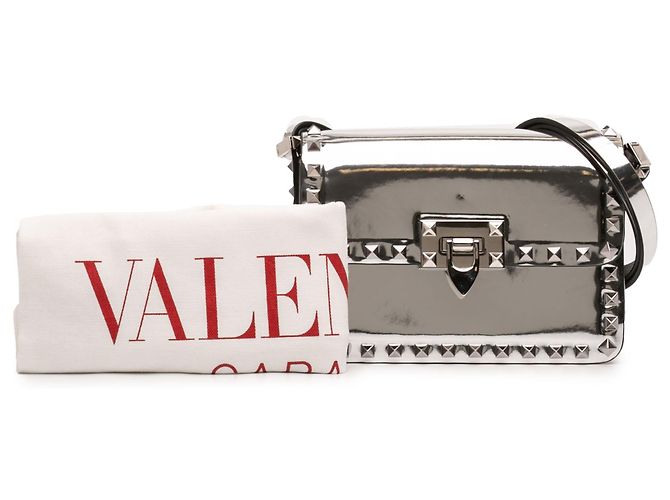 Borsa a tracolla Valentino Silver Small Mirror Calfskin Rockstud23 Argento - vista 7