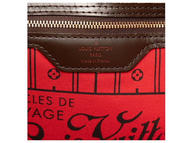 Louis Vuitton Marrone Damier Ebene Neverfull MM - vista 5