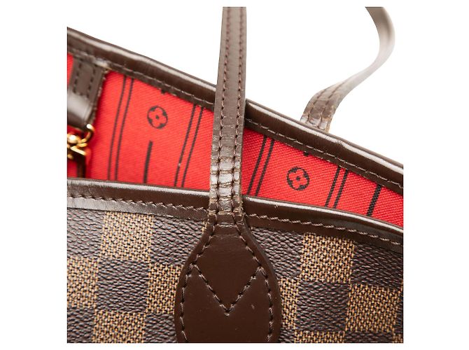 Louis Vuitton Marrone Damier Ebene Neverfull MM - vista 7