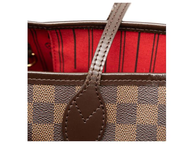 Louis Vuitton Marrone Damier Ebene Neverfull MM - vista 8