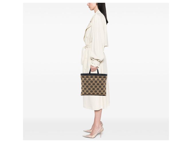 Tote in tela Anagram beige LOEWE - vista 7