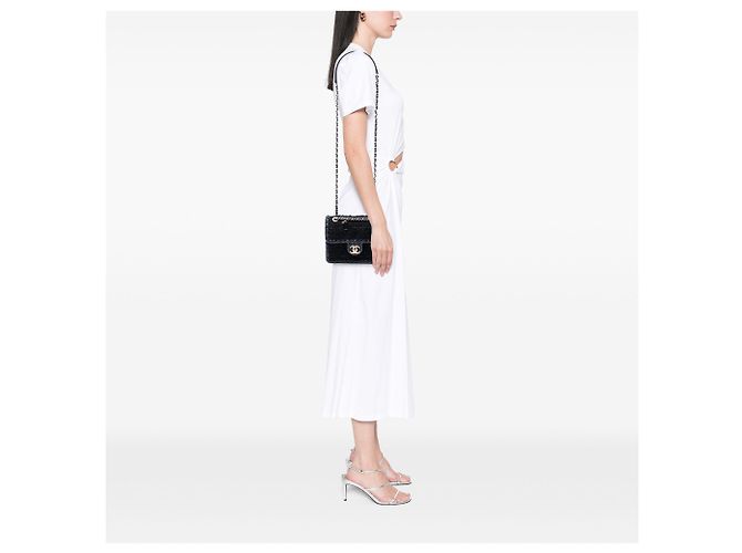 Chanel Black Mini Tweed My Own Frame Flap Nero - vista 7
