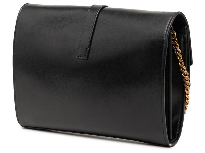 Cartera con cadena Sulpice en cuero negro con monograma Saint Laurent - vista 2
