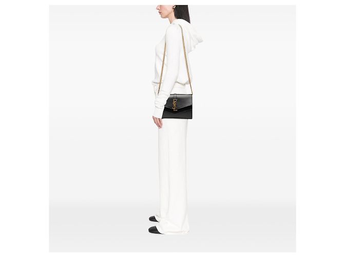 Cartera con cadena Sulpice en cuero negro con monograma Saint Laurent - vista 7