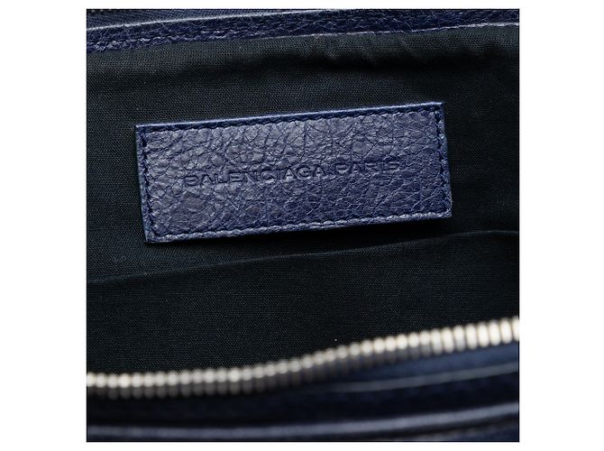 Balenciaga Blue Lambskin Motocross Giant 12 Aktentasche Blau Dunkelblau - Ansicht 5