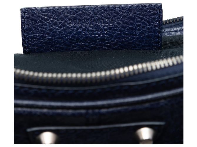 Balenciaga Blue Lambskin Motocross Giant 12 Aktentasche Blau Dunkelblau - Ansicht 6
