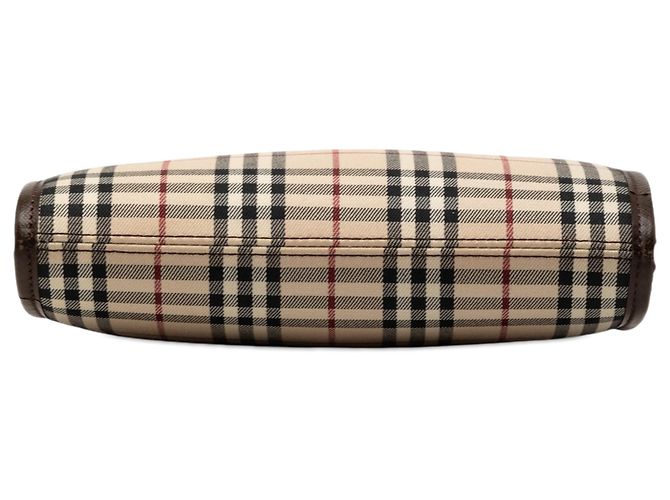 Borsa a tracolla in tela Burberry Beige House Check - vista 3