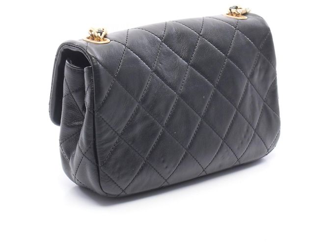 Borsa a tracolla Chanel Matelassé in pelle nera Nero - vista 2