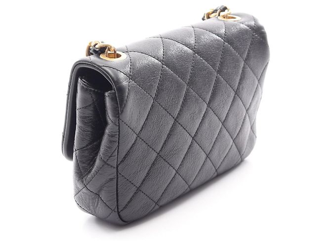 Borsa a tracolla Chanel in pelle nera trapuntata Nero - vista 2