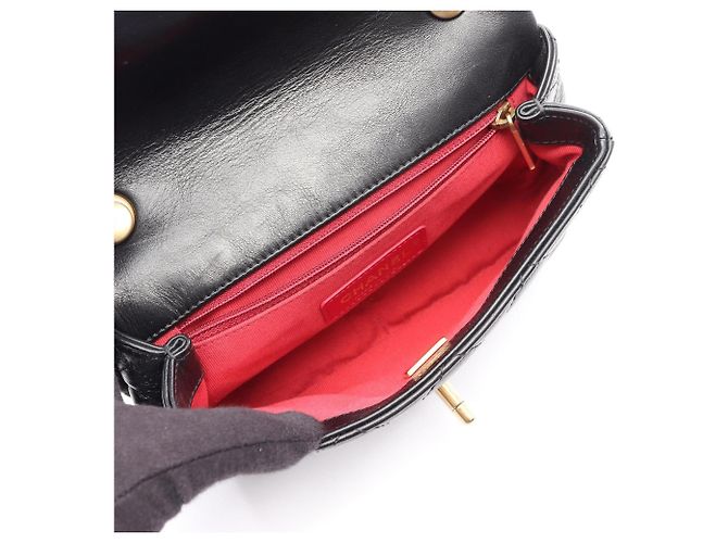 Borsa a tracolla Chanel in pelle nera trapuntata Nero - vista 3