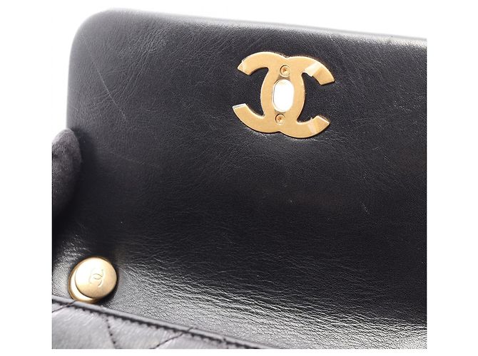 Borsa a tracolla Chanel in pelle nera trapuntata Nero - vista 6