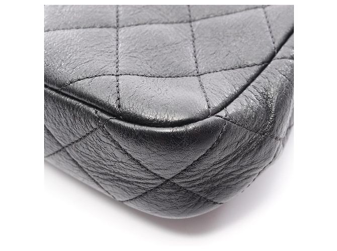 Borsa a tracolla Chanel in pelle nera trapuntata Nero - vista 7