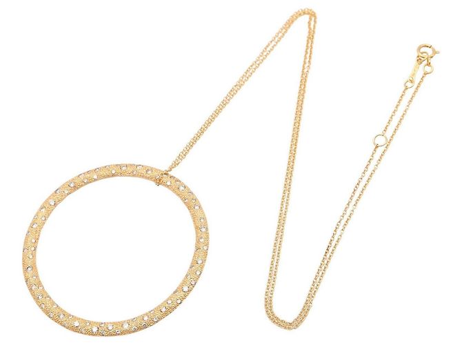 Collana grande Tiffany & Co. con cerchio martellato e diamanti D'oro - vista 2