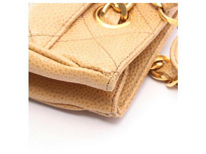 Borsa Tote Chanel Matelassé Coco Ball Beige - vista 9
