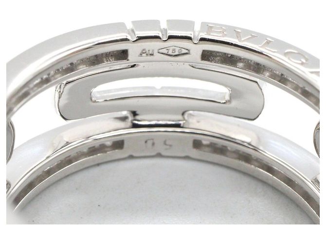 Bulgari BVLGARI Parentesi Ring mit kleinen Diamanten Silber - Ansicht 6