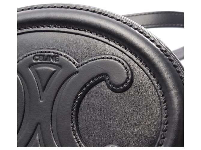 Céline Borsa a Spalla Celine Triomphe Oval Purse Nero - vista 8