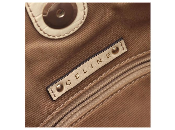 Céline Borsa a tracolla/Borsa a mano Celine Macadam Bianco Beige - vista 4