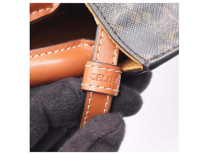 Céline Celine Mini Vertical Cabas Triomphe 2-Way Handtasche Braun Schwarz - Ansicht 4
