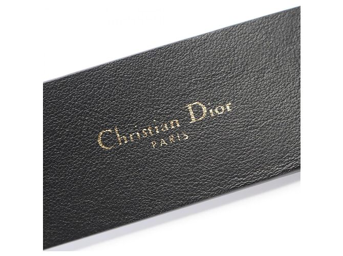 Cintura in pelle Christian Dior con logo CD Nero - vista 4