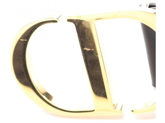 Cintura in pelle Christian Dior con logo CD Nero - vista 5