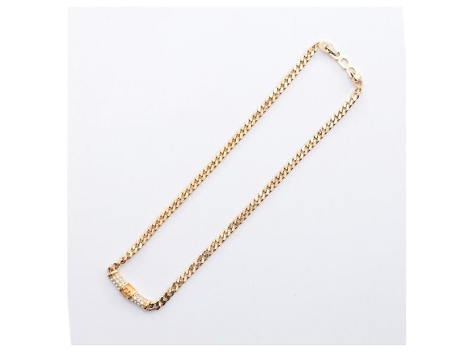 Collana Christian Dior placcata oro e strass D'oro - vista 3