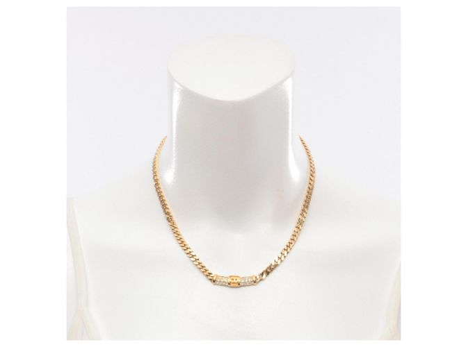 Collana Christian Dior placcata oro e strass D'oro - vista 5