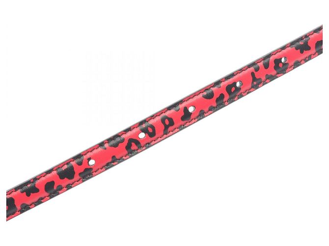 Christian Dior CD Logo Ledergürtel Schwarz Rot - Ansicht 3
