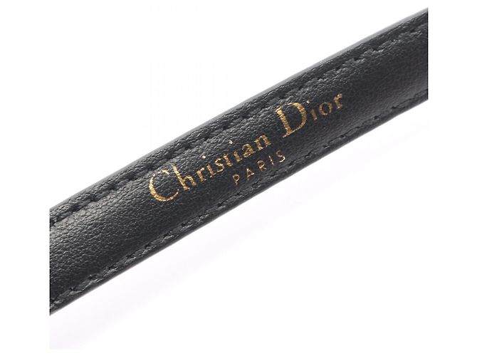 Christian Dior CD Logo Ledergürtel Schwarz Rot - Ansicht 4