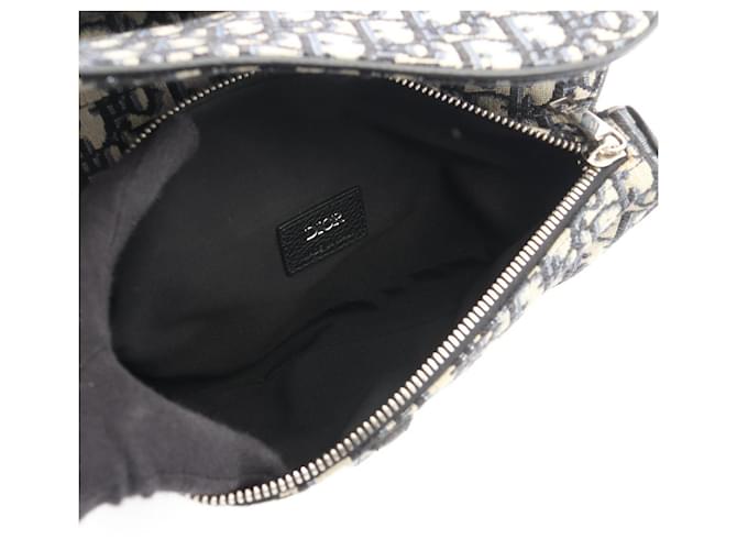 Borsa Saddle Christian Dior Beige Blu navy - vista 3