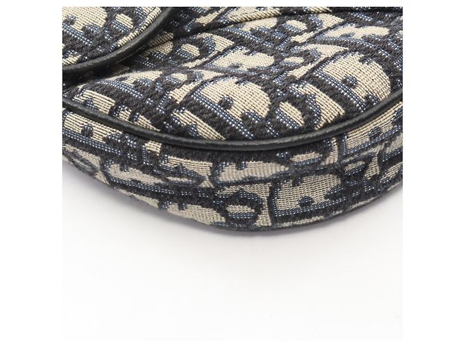 Borsa Saddle Christian Dior Beige Blu navy - vista 6