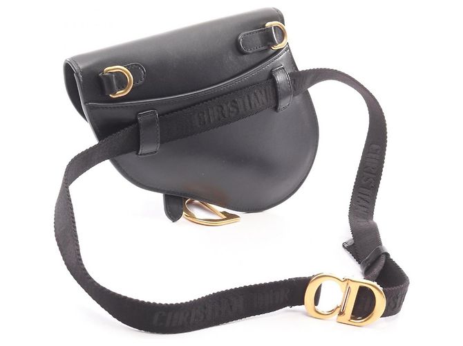 Borsa a tracolla Saddle di Christian Dior in pelle nera Nero - vista 2