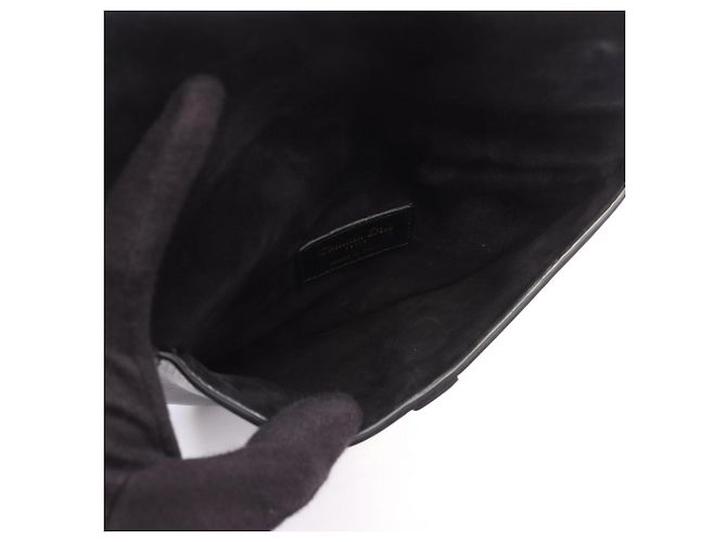Borsa a tracolla Saddle di Christian Dior in pelle nera Nero - vista 3