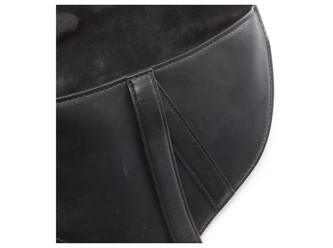 Borsa a tracolla Saddle di Christian Dior in pelle nera Nero - vista 7
