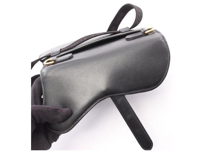 Borsa a tracolla Saddle di Christian Dior in pelle nera Nero - vista 8